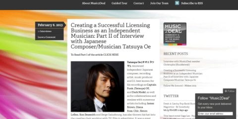 Music2Deal - Tatsuya Oe interview