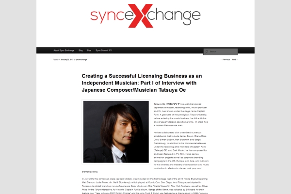 Tatsuya Oe interview on Sync Exchange